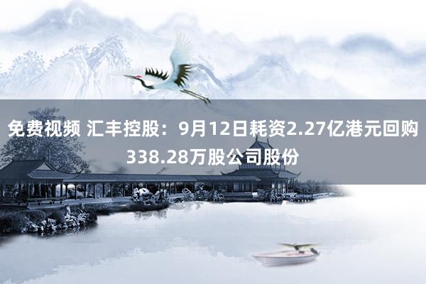 免费视频 汇丰控股：9月12日耗资2.27亿港元回购338.28万股公司股份