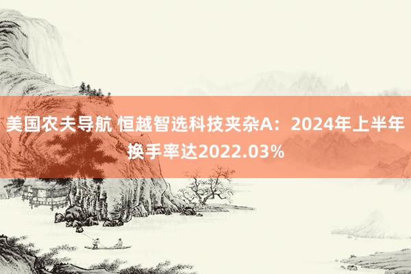 美国农夫导航 恒越智选科技夹杂A：2024年上半年换手率达2022.03%