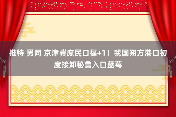 推特 男同 京津冀庶民口福+1！我国朔方港口初度接卸秘鲁入口蓝莓