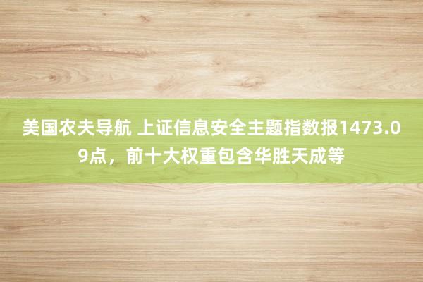 美国农夫导航 上证信息安全主题指数报1473.09点，前十大权重包含华胜天成等