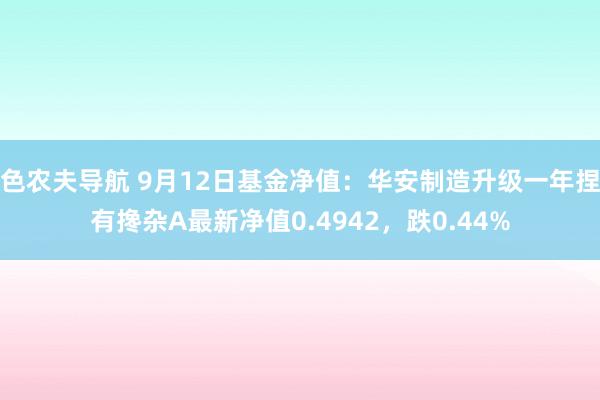 色农夫导航 9月12日基金净值：华安制造升级一年捏有搀杂A最新净值0.4942，跌0.44%