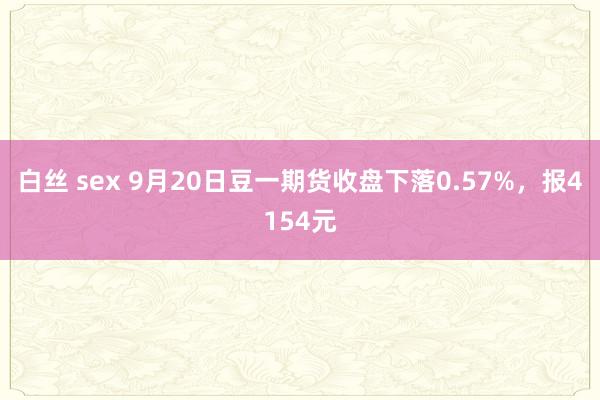 白丝 sex 9月20日豆一期货收盘下落0.57%，报4154元