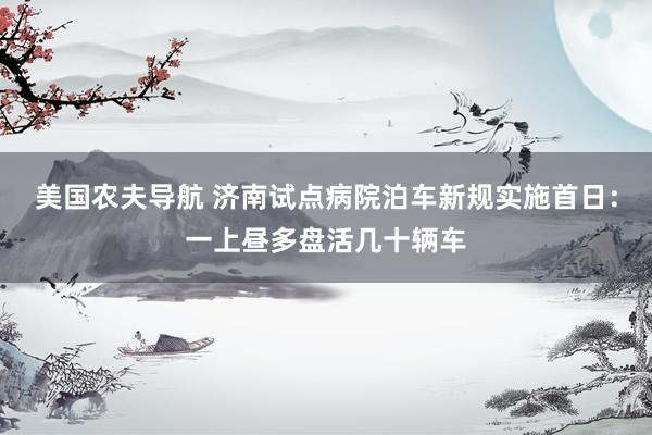 美国农夫导航 济南试点病院泊车新规实施首日：一上昼多盘活几十辆车