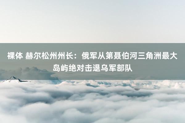 裸体 赫尔松州州长：俄军从第聂伯河三角洲最大岛屿绝对击退乌军部队