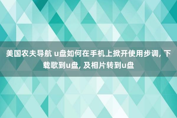 美国农夫导航 u盘如何在手机上掀开使用步调， 下载歌到u盘， 及相片转到u盘