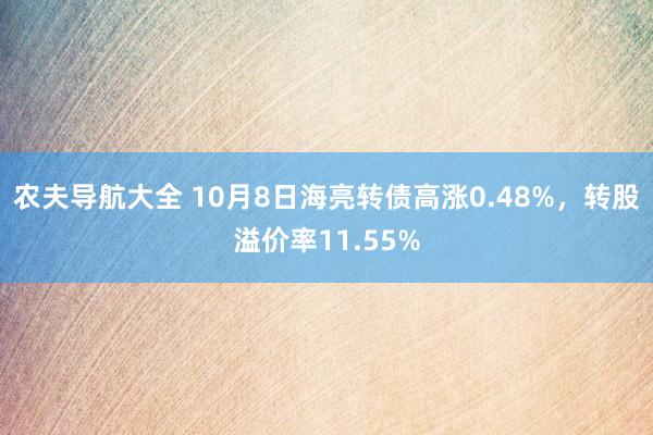 农夫导航大全 10月8日海亮转债高涨0.48%，转股溢价率11.55%