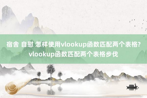 宿舍 自慰 怎样使用vlookup函数匹配两个表格?vlookup函数匹配两个表格步伐