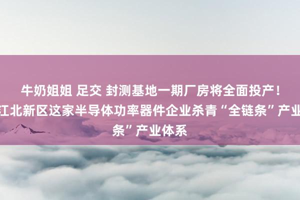 牛奶姐姐 足交 封测基地一期厂房将全面投产！南京江北新区这家半导体功率器件企业杀青“全链条”产业体系