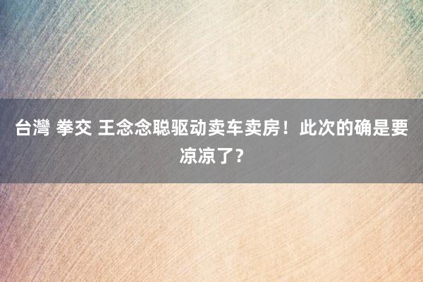 台灣 拳交 王念念聪驱动卖车卖房！此次的确是要凉凉了？