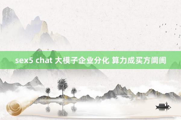 sex5 chat 大模子企业分化 算力成买方阛阓