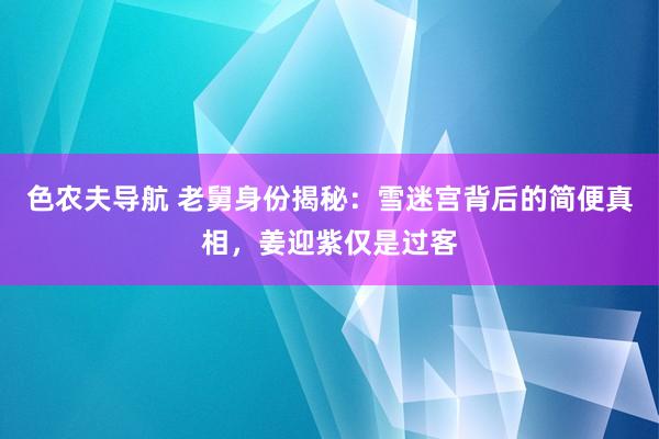 色农夫导航 老舅身份揭秘：雪迷宫背后的简便真相，姜迎紫仅是过客