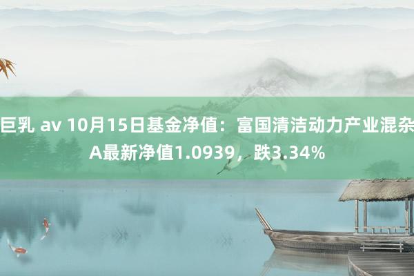 巨乳 av 10月15日基金净值：富国清洁动力产业混杂A最新净值1.0939，跌3.34%