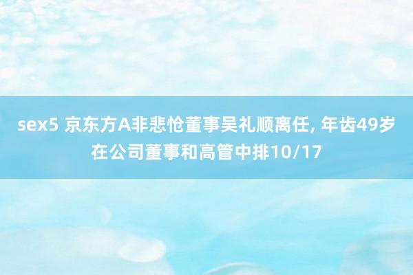 sex5 京东方A非悲怆董事吴礼顺离任， 年齿49岁在公司董事和高管中排10/17