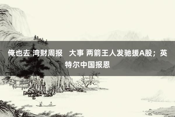 俺也去 湾财周报   大事 两箭王人发驰援A股；英特尔中国报恩