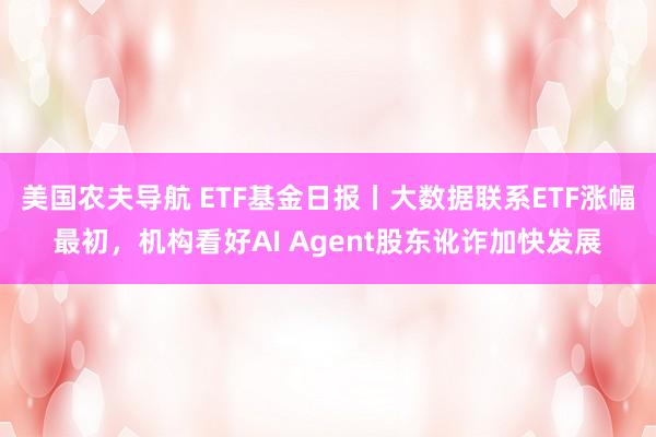 美国农夫导航 ETF基金日报丨大数据联系ETF涨幅最初，机构看好AI Agent股东讹诈加快发展