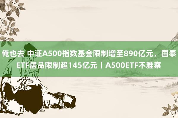 俺也去 中证A500指数基金限制增至890亿元，国泰ETF居品限制超145亿元丨A500ETF不雅察