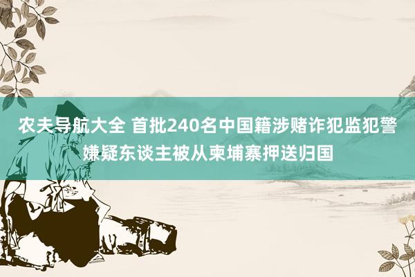 农夫导航大全 首批240名中国籍涉赌诈犯监犯警嫌疑东谈主被从柬埔寨押送归国