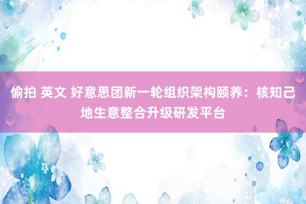 偷拍 英文 好意思团新一轮组织架构颐养：核知己地生意整合升级研发平台