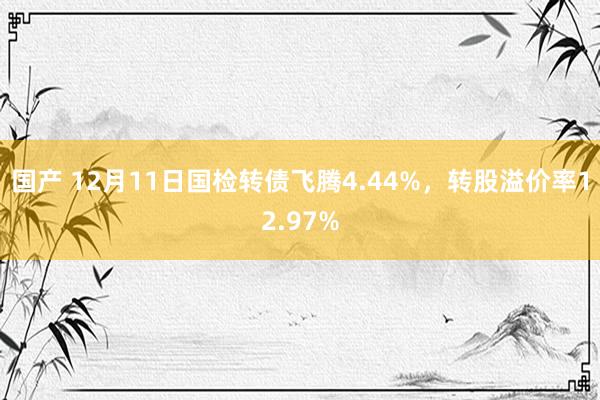 国产 12月11日国检转债飞腾4.44%，转股溢价率12.97%