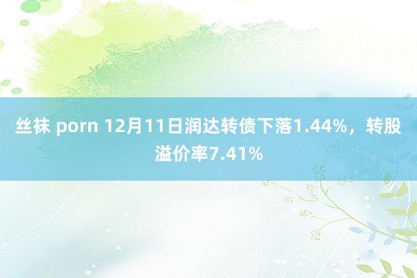 丝袜 porn 12月11日润达转债下落1.44%，转股溢价率7.41%