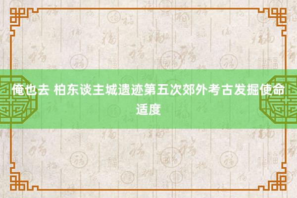 俺也去 柏东谈主城遗迹第五次郊外考古发掘使命适度