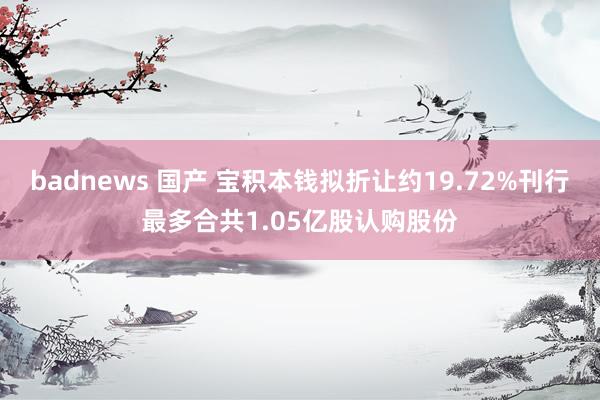 badnews 国产 宝积本钱拟折让约19.72%刊行最多合共1.05亿股认购股份