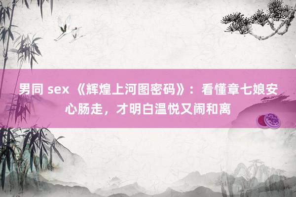 男同 sex 《辉煌上河图密码》：看懂章七娘安心肠走，才明白温悦又闹和离