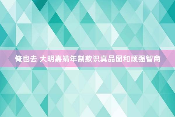 俺也去 大明嘉靖年制款识真品图和顽强智商