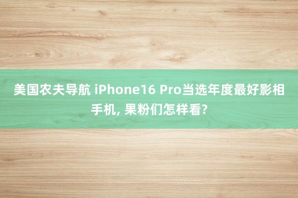 美国农夫导航 iPhone16 Pro当选年度最好影相手机， 果粉们怎样看?