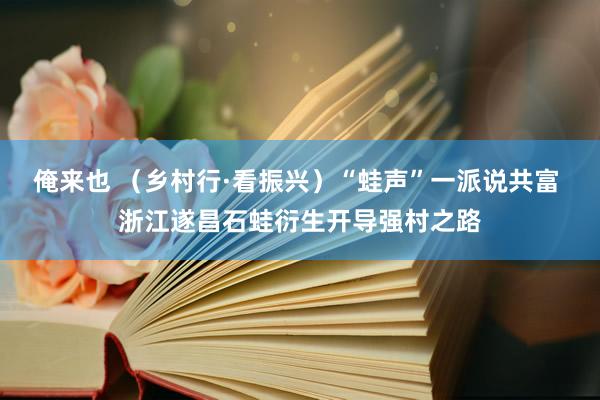 俺来也 （乡村行·看振兴）“蛙声”一派说共富 浙江遂昌石蛙衍生开导强村之路