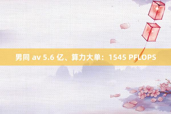 男同 av 5.6 亿、算力大单：1545 PFLOPS