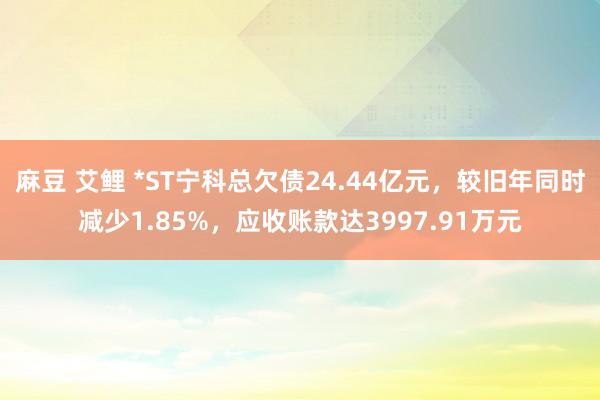 麻豆 艾鲤 *ST宁科总欠债24.44亿元，较旧年同时减少1.85%，应收账款达3997.91万元