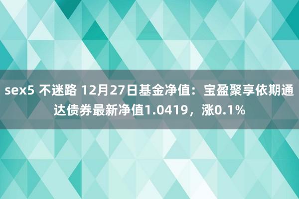 sex5 不迷路 12月27日基金净值：宝盈聚享依期通达债券最新净值1.0419，涨0.1%