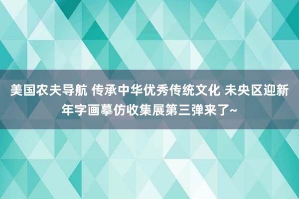 美国农夫导航 传承中华优秀传统文化 未央区迎新年字画摹仿收集展第三弹来了~