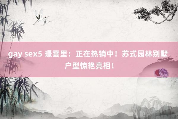 gay sex5 璟雲里：正在热销中！苏式园林别墅 户型惊艳亮相！