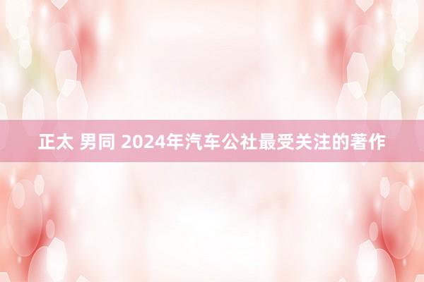 正太 男同 2024年汽车公社最受关注的著作