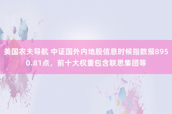 美国农夫导航 中证国外内地股信息时候指数报8950.81点，前十大权重包含联思集团等