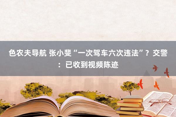 色农夫导航 张小斐“一次驾车六次违法”？交警：已收到视频陈迹